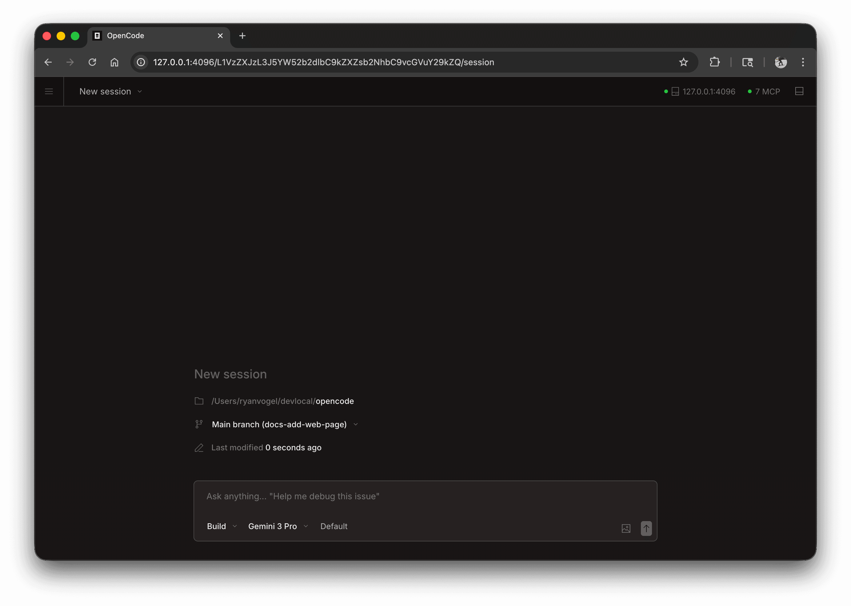 Atlas Web - New Session